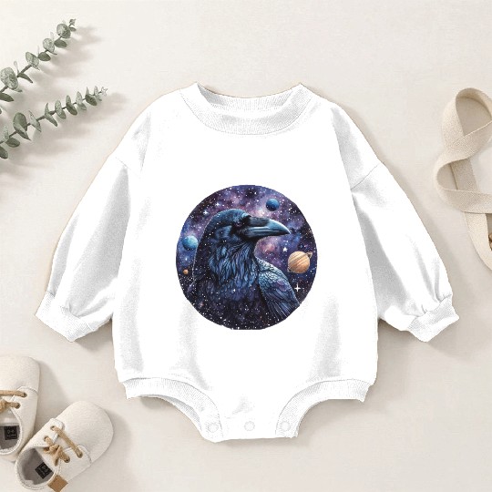 Celestial Raven Clipart Clipart, Crow Bird Witch Baby Romper Sweatshirts