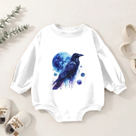Celestial Raven Clipart Clipart, Crow Bird Witch Baby Romper Sweatshirts