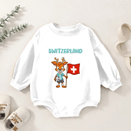 Switzerland Deer / Swiss Fans Baby Romper Sweatshirts