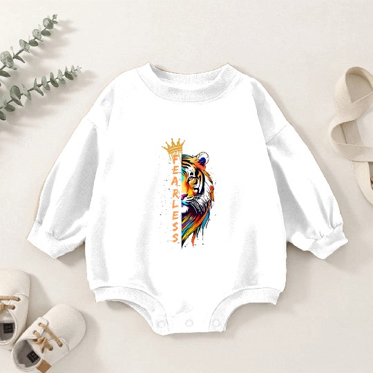 FEARLESS LIKE TIGER Baby Romper Sweatshirts