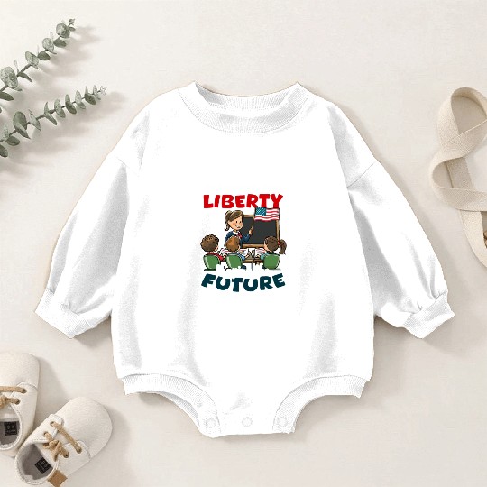 Patriotic Teacher Teaching Liberty Shaping Future Baby Romper Sweatshirts