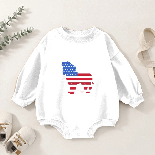 American Flag Boykin Spaniel Dog Patriotic Dog Baby Romper Sweatshirts