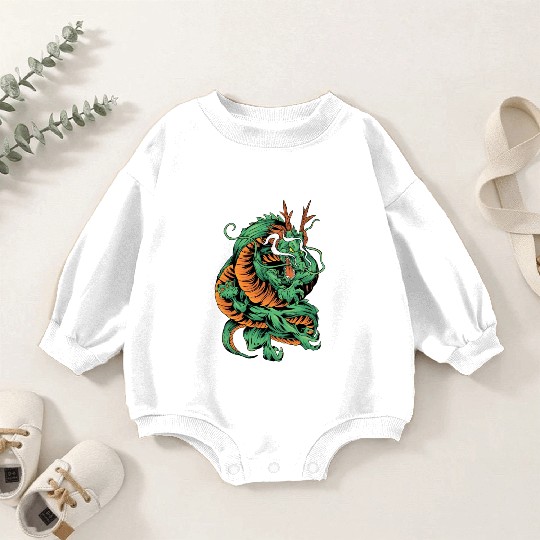 Angry Japanese Dragon Tattoo Baby Romper Sweatshirts