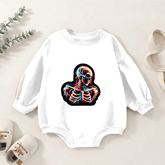 Neon Skeleton Psychedelic Glow Art Baby Romper Sweatshirts