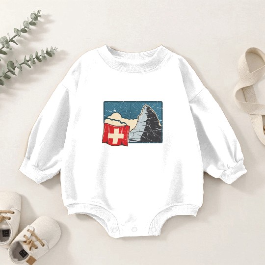 Vacation Skiing, Hiking, Mountain Switzerland Baby Romper Sweatshirts