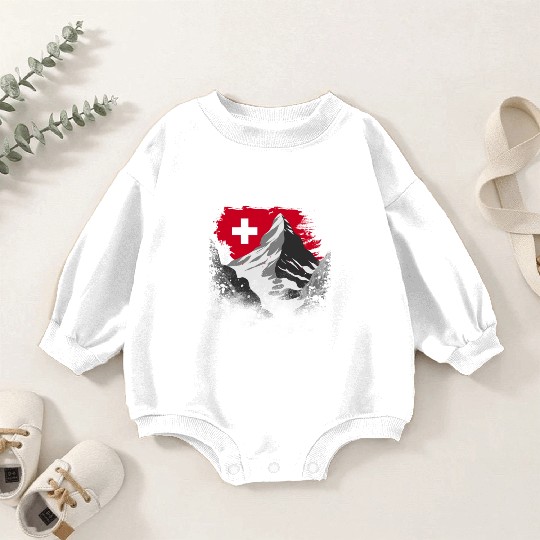 Vacation Skiing, Hiking, Mountain Switzerland Baby Romper Sweatshirts
