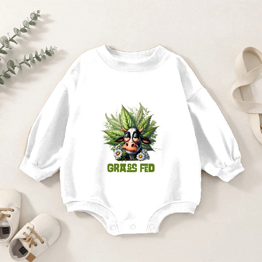 Grass Fed Green Baby Romper Sweatshirts