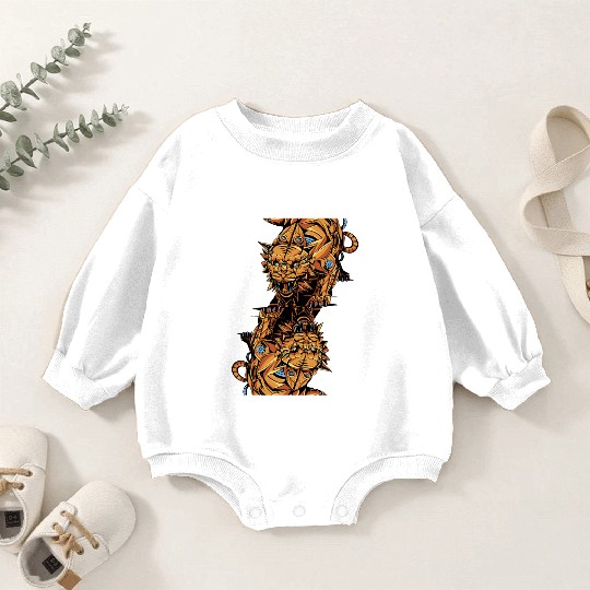 Tiger Steampunk Card Game Queen of Spades Poker Baby Romper Sweatshirts