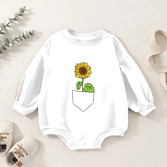 Gardening Sunflower Pocket Gardener Baby Romper Sweatshirts