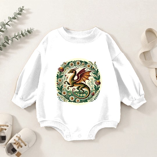 Daisy Flower Dragon Baby Romper Sweatshirts