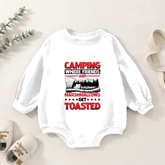 Camping Where Friends and Marshmallows Toast 2 Baby Romper Sweatshirts