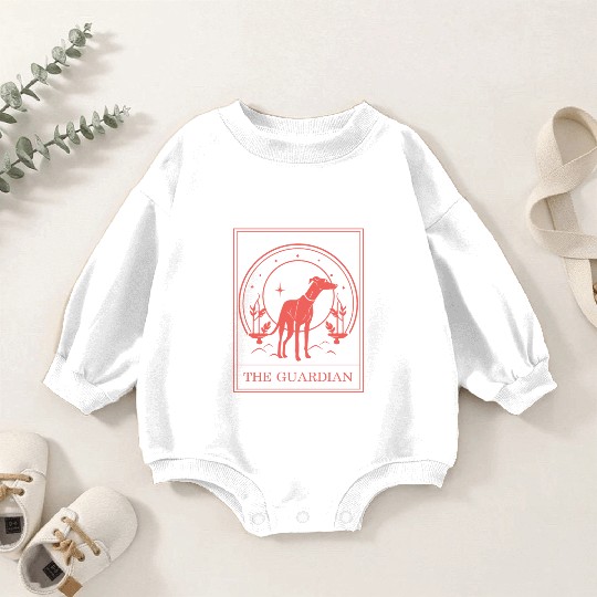 Tarot Greyhound Dog Celestial Whippet Tarot Card Baby Romper Sweatshirts