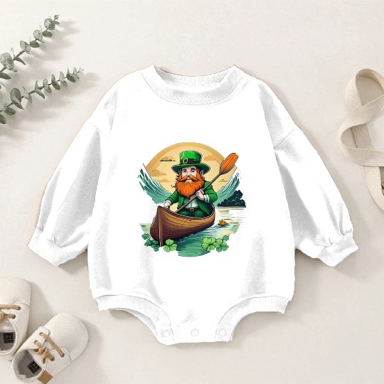 St. Patrick's Day Shamrock St Paddy's Day Kayak Baby Romper Sweatshirts
