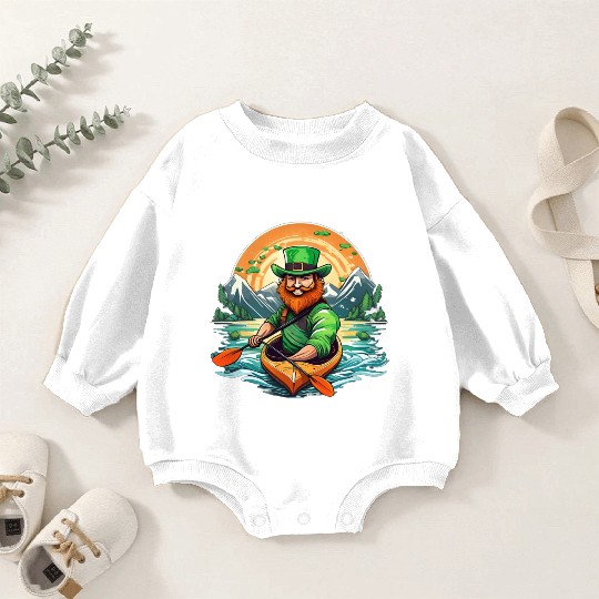 St. Patrick's Day Shamrock St Paddy's Day Kayak Baby Romper Sweatshirts