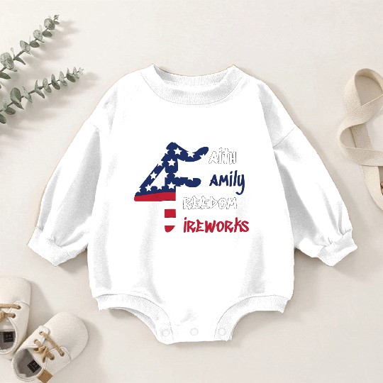 4th of July American Flag Patriotic Baby Romper Sweatshirts