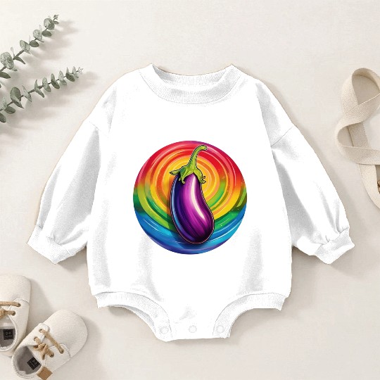 LGBTQ Eggplant Baby Romper Sweatshirts