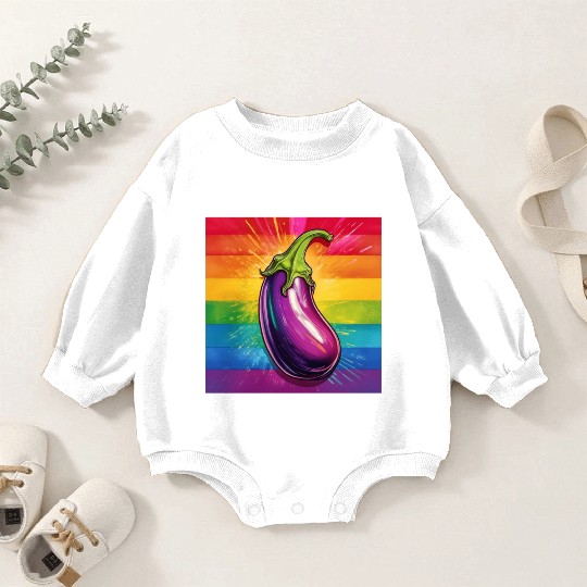 LGBTQ Eggplant Baby Romper Sweatshirts