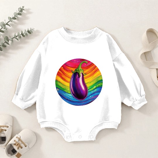 LGBTQ Eggplant Baby Romper Sweatshirts