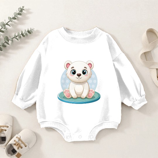 polar bear cub Baby Romper Sweatshirts