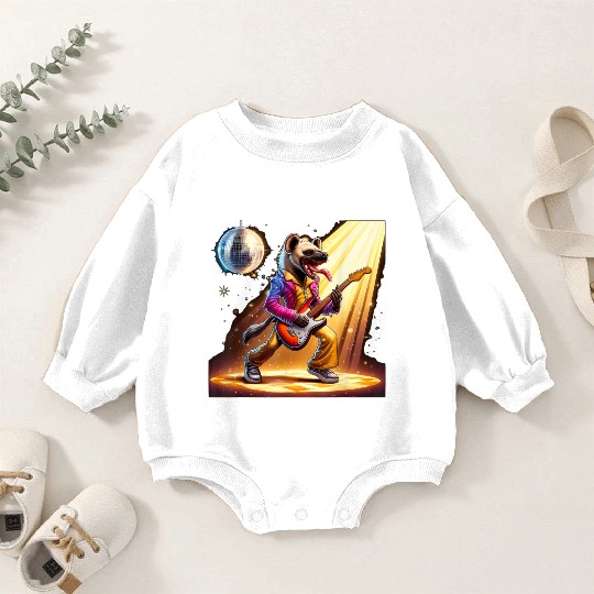 Disco Ball Guitar Hyena Baby Romper Sweatshirts