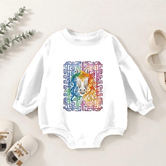Mandala Animal Colorful Artwork Baby Romper Sweatshirts
