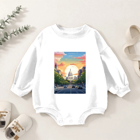 Sunset in US Capitol Washington DC Baby Romper Sweatshirts