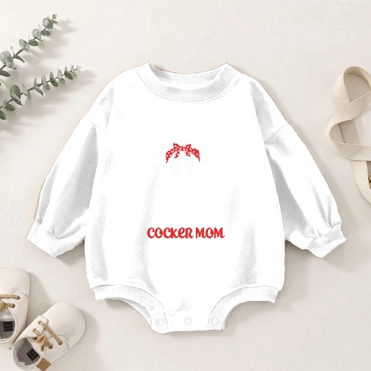 Cute Dog Hair Bow Cocker Spaniel Mom Cocker Mom Baby Romper Sweatshirts