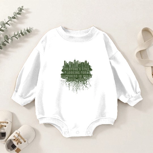 Look for Happiness in What Cheer Iowa Pun IA Joke Baby Romper Sweatshirts