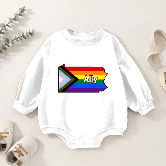 Pennsylvania Pride Ally Progress Flag Baby Romper Sweatshirts