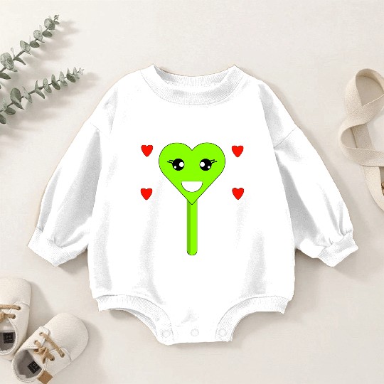 Cuttie Green Lollipop Baby Romper Sweatshirts