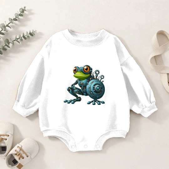 Cyborg Frog Toad Newt Robot Mech Design Baby Romper Sweatshirts