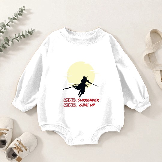 NEVER GIVE UP Baby Romper Sweatshirts