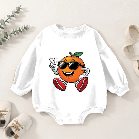 Funny Orange Fruit Relaxing Baby Romper Sweatshirts