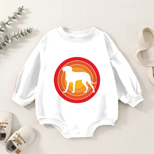 Retro Sunset Weimaraner Dog Silhouette Baby Romper Sweatshirts