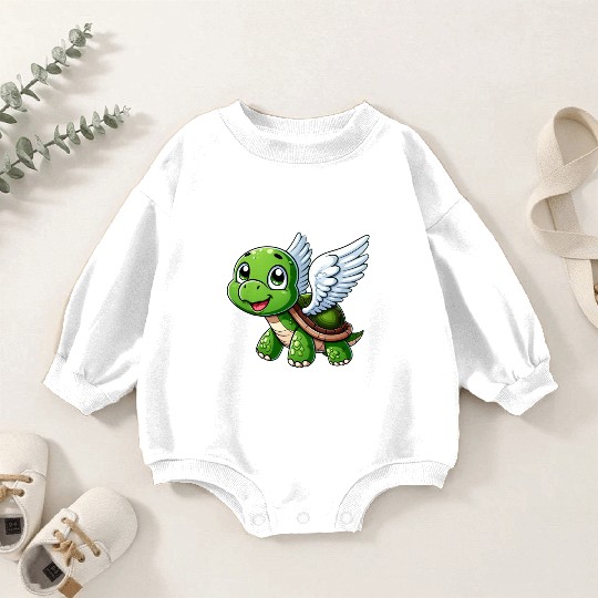Turtle Angel Wings Halo Farm Farmer Baby Romper Sweatshirts