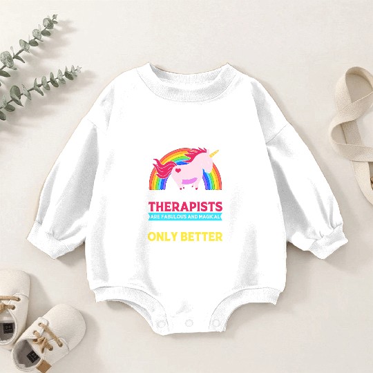Cute Respiratory Therapist Rainbow Unicorn Baby Romper Sweatshirts