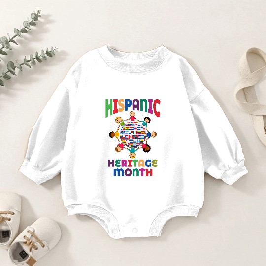 Hispanic Heritage Month Kids Countries Flags World Baby Romper Sweatshirts