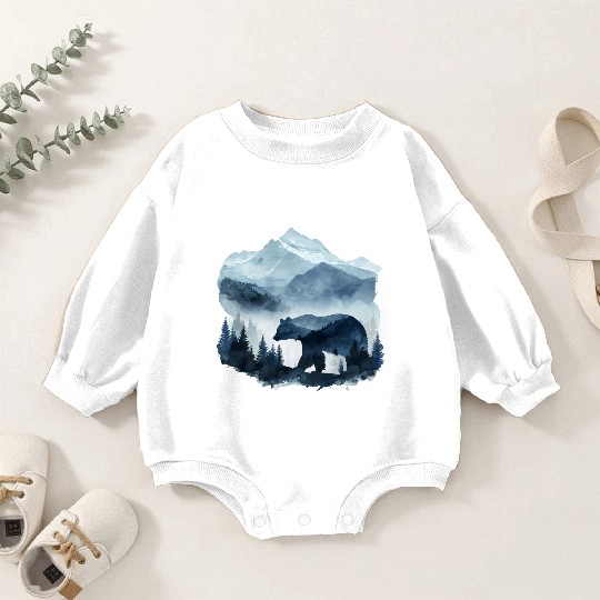 a painting that expresses nature and animals Baby Romper Sweatshirts