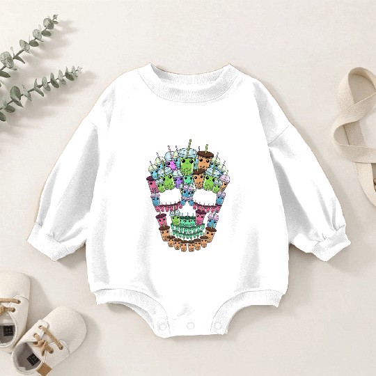 Bubble Tea Skull Baby Romper Sweatshirts Men Boba Tea
