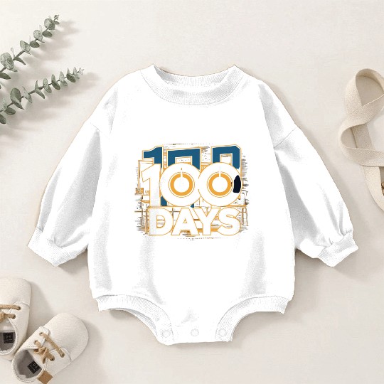 100 Days of School Baby Romper Sweatshirts Design
