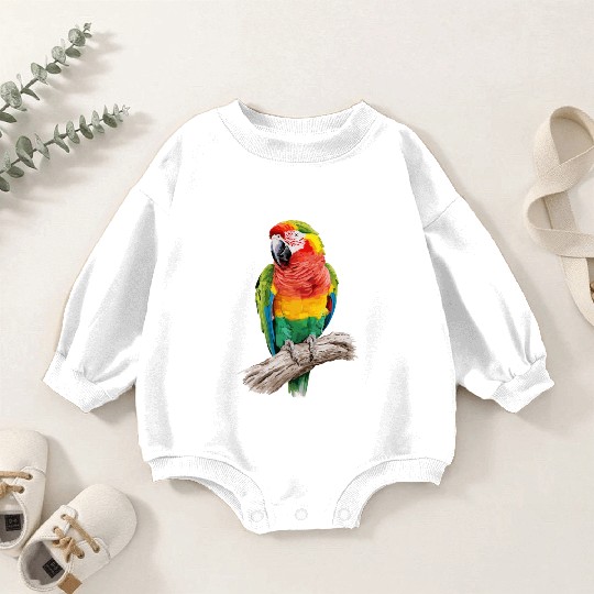 Macaw Parrot for a Bird Lover Animal Lover Baby Romper Sweatshirts