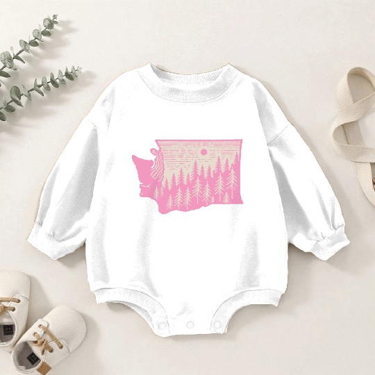 Washington DC Wild Outline State Baby Romper Sweatshirts