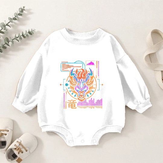 Cyberpunk Technology Synthwave Japanese Baby Romper Sweatshirts