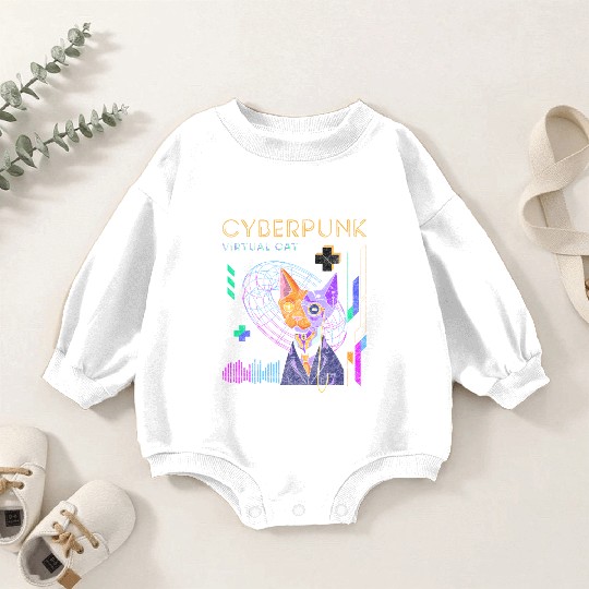 Cyberpunk Technology Synthwave Japanese Baby Romper Sweatshirts