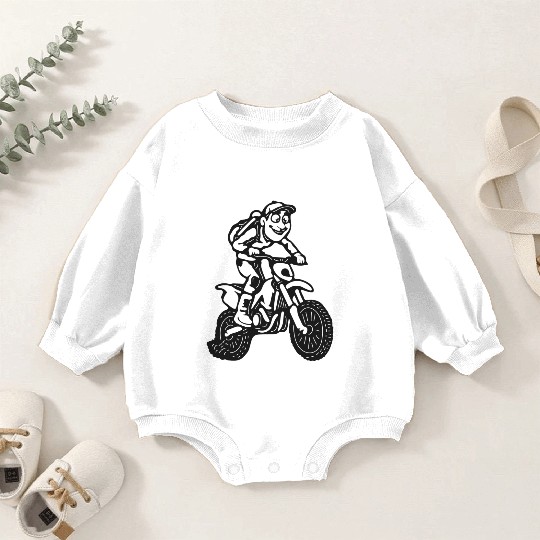 Wheelie Silly: Dirt Bike Comics & Rider Fails 020 Baby Romper Sweatshirts