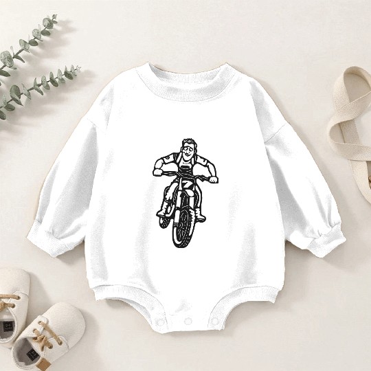 Wheelie Silly: Dirt Bike Comics & Rider Fails 002 Baby Romper Sweatshirts