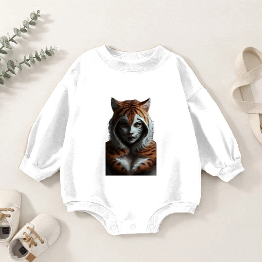 Fierce Jungle Tiger Spirit Fantasy Artwork Baby Romper Sweatshirts