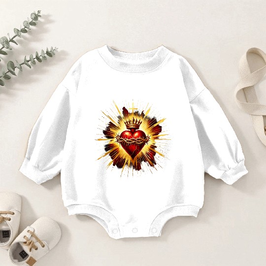 Sacred Heart Jesus Catholic Devotion Baby Romper Sweatshirts