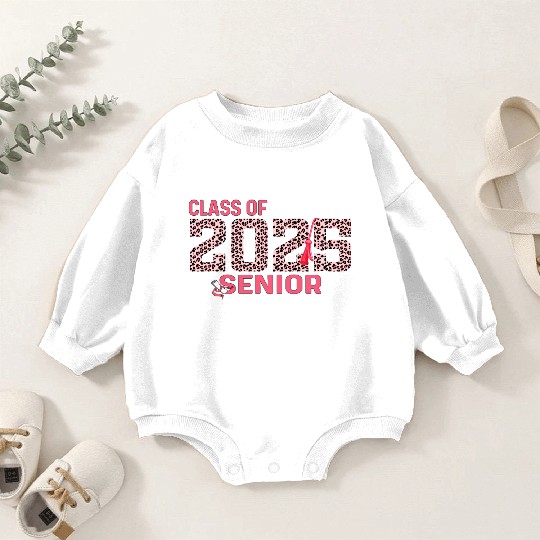 Class of 2025 Senior Leopard Print Graduation 2025 Baby Romper Sweatshirts