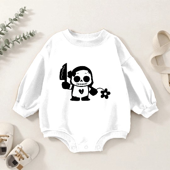 Halloween Girl with Flower and Knife Baby Romper Sweatshirts